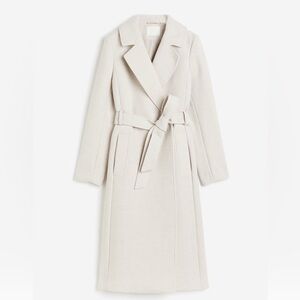 Elegant Cream Belted Coat